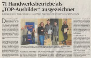 Als TOP-Ausbilder ausgezeichnet!